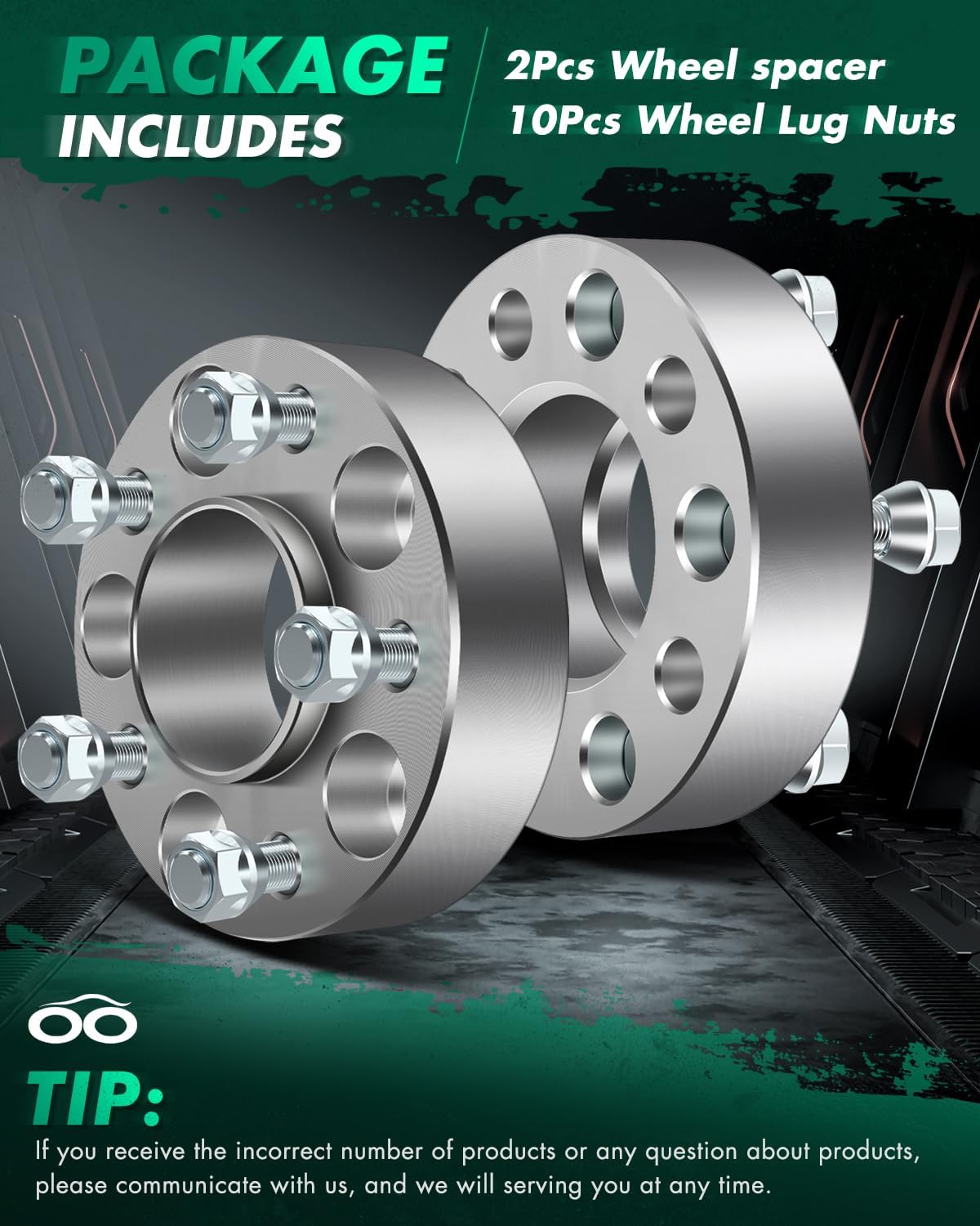 2 Espaciadores rueda 1.5" 14x1.5 para Ford Mustang