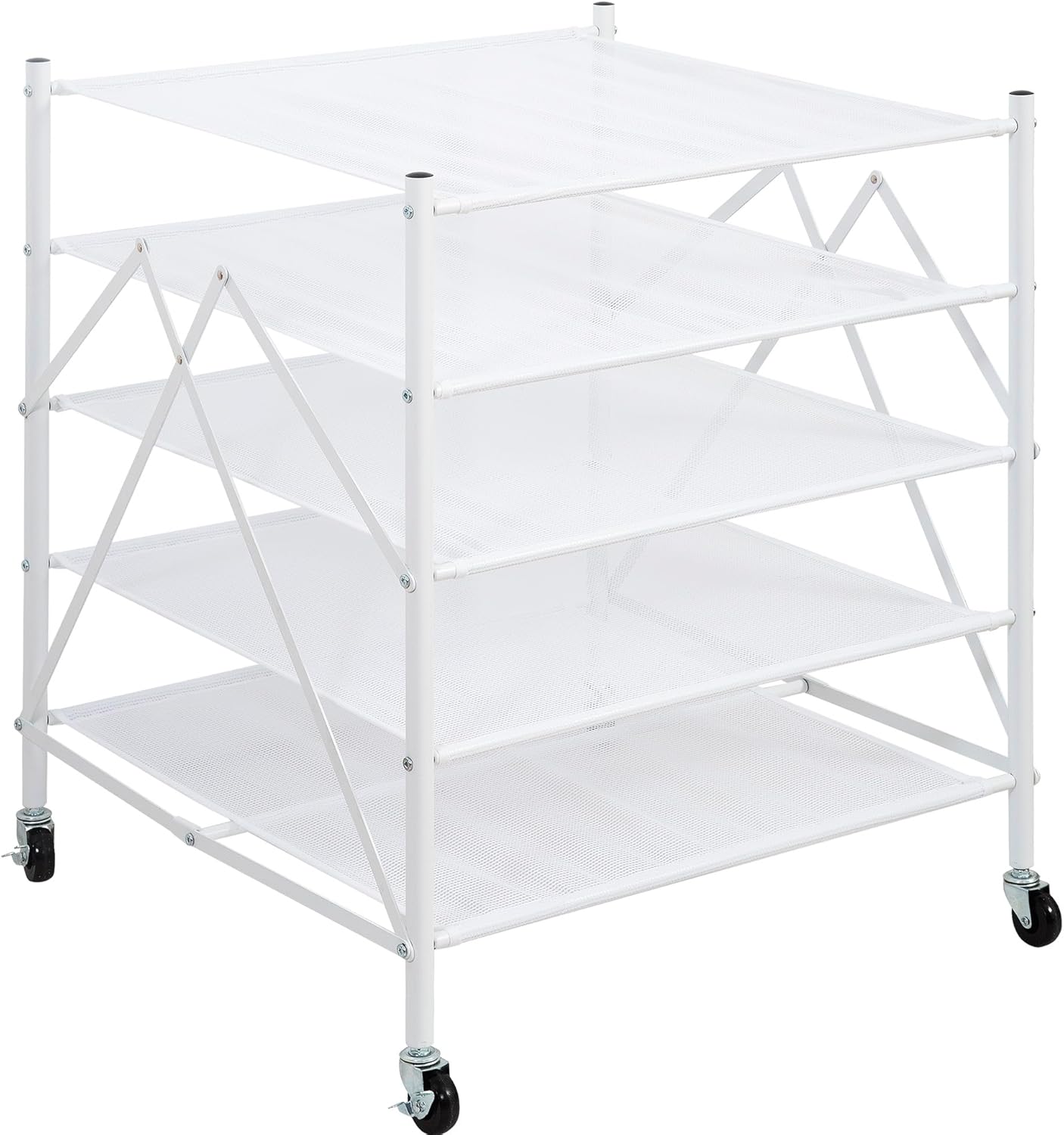 Estante secado ropa malla apilable 5 niveles plegable blanco