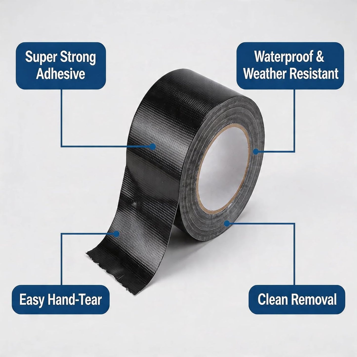 Cinta adhesiva 7pulg x33pies súper fuerte impermeable negro