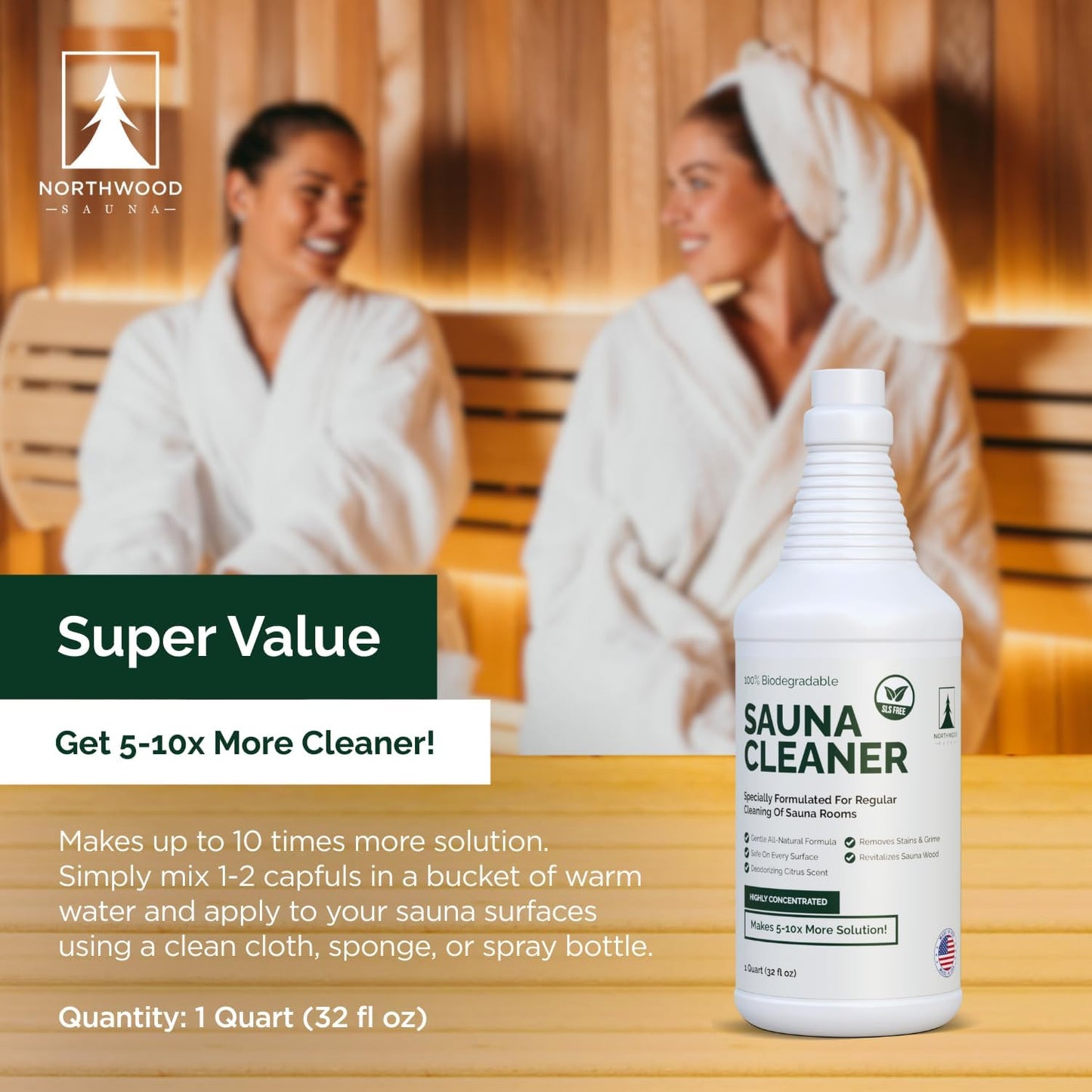 Limpiador desodorante madera natural 10x 32oz