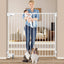 Puerta bebé para gatos y perro ajustable 27-43" blanca