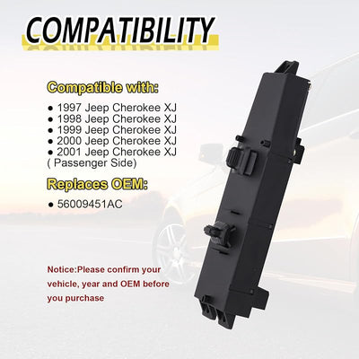 Interruptor ventana pasajero Jeep Cherokee comp 56009