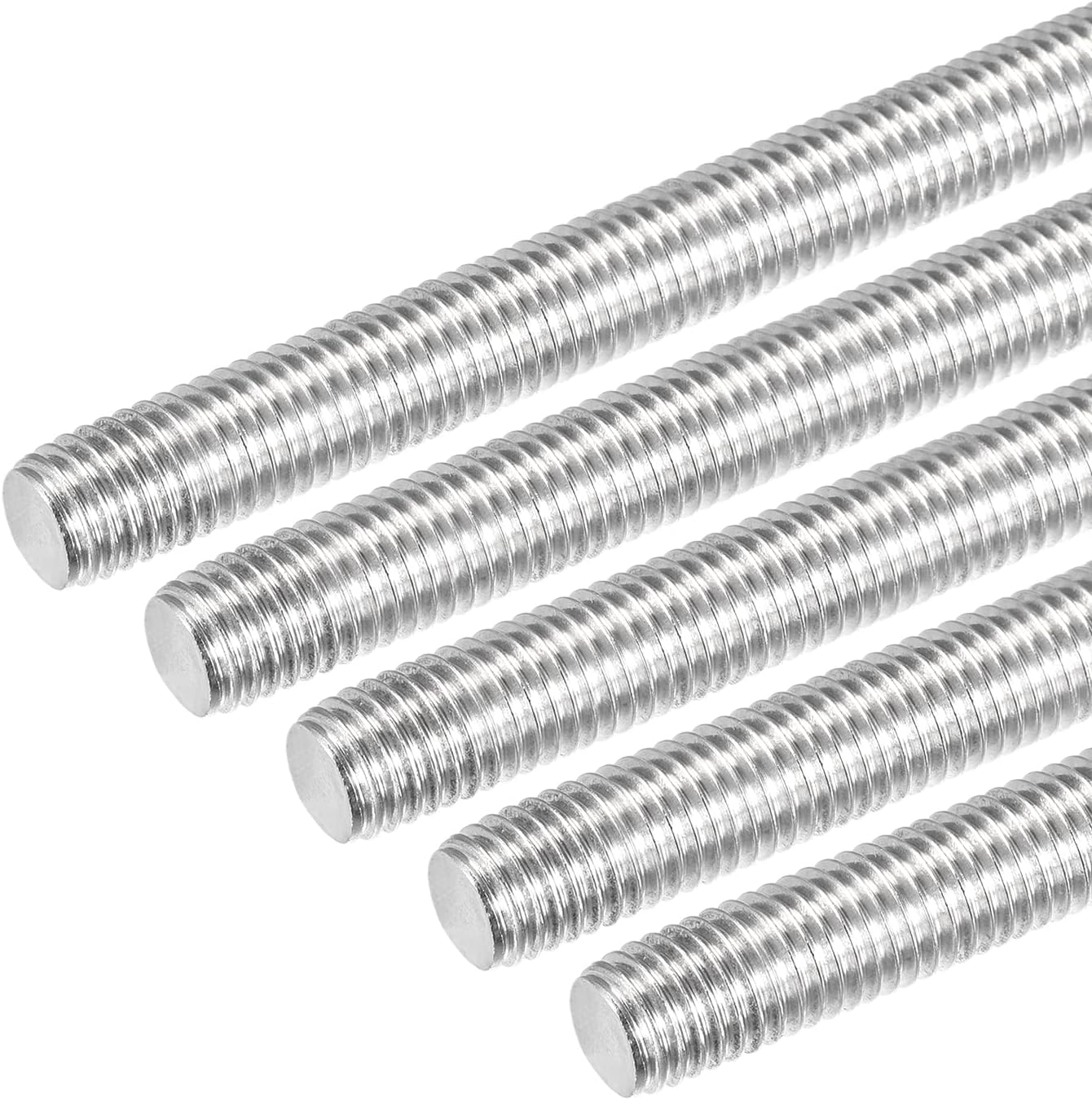 5 Pzas Varillas M12x5.512pulg Acero Inox 304 Roscadas Derecha