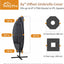 Cubierta sombrilla patio impermeable 10-11ft negro