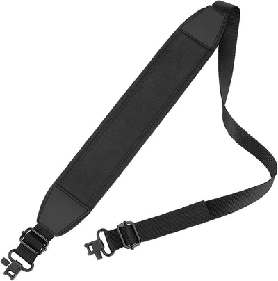 Eslinga rifle 2 puntos antiderrap giratoria negra