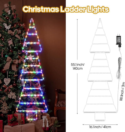 Luces LED escalera Navidad 4.6" control remoto IP65 8 modos