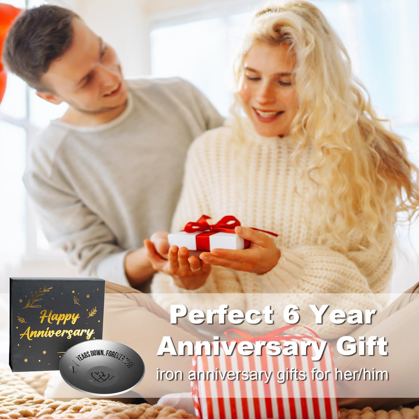 Regalo hierro 4" anillo soporte bandeja joyas pareja
