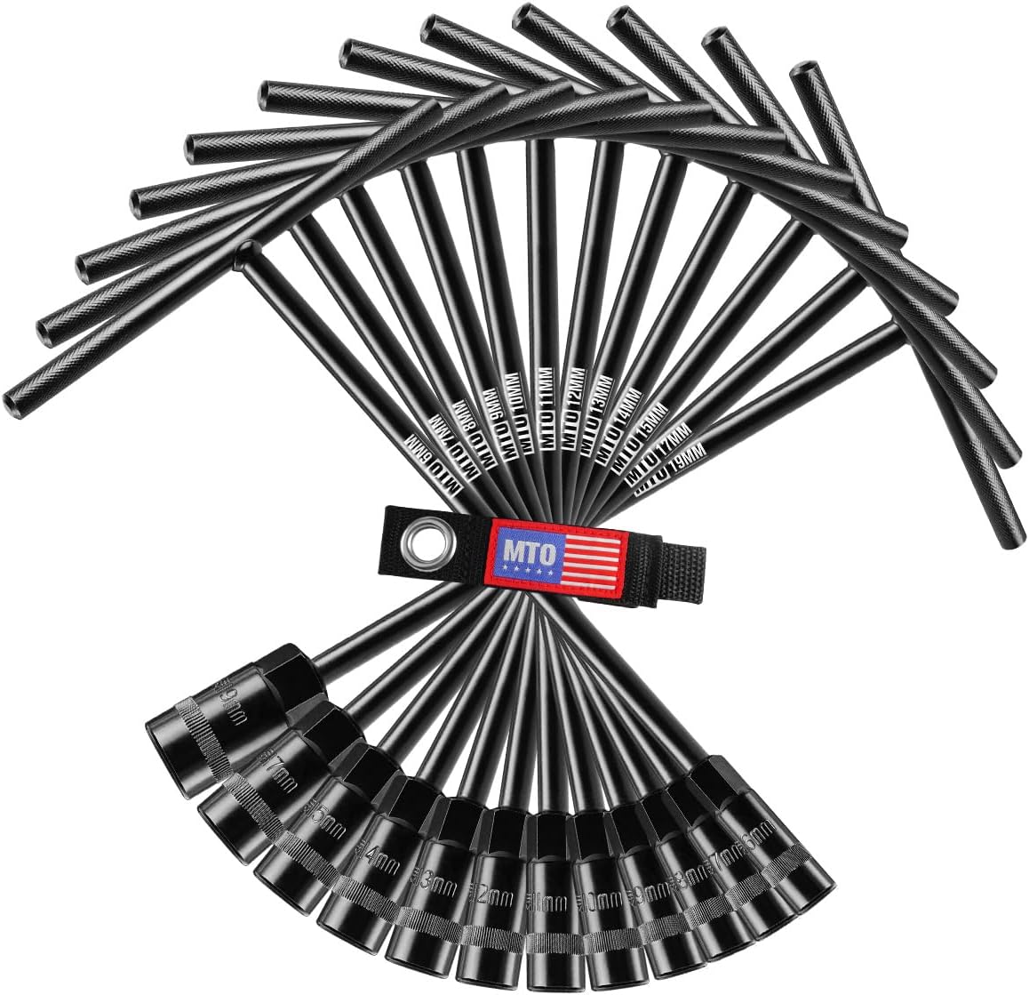 Set llaves tubo métricas 6-19mm acero Cr-V