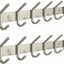 Perchero pared acero inox níquel 17" 6 ganchos dobles