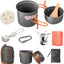 Juego utensilios cocina camping antiadherentes plegables ligeros