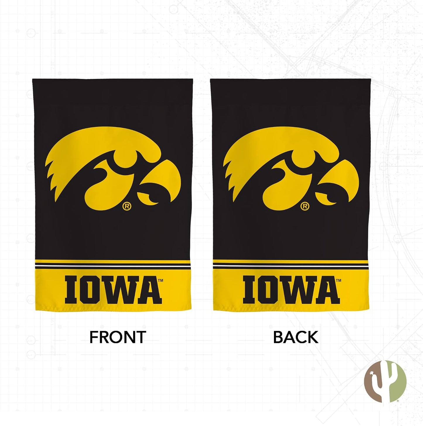 Bandera jardín UI Hawkeyes 19x12pulg exterior