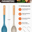 Cucharas silicona antiadherente mango madera 13.2pulg caqui azul