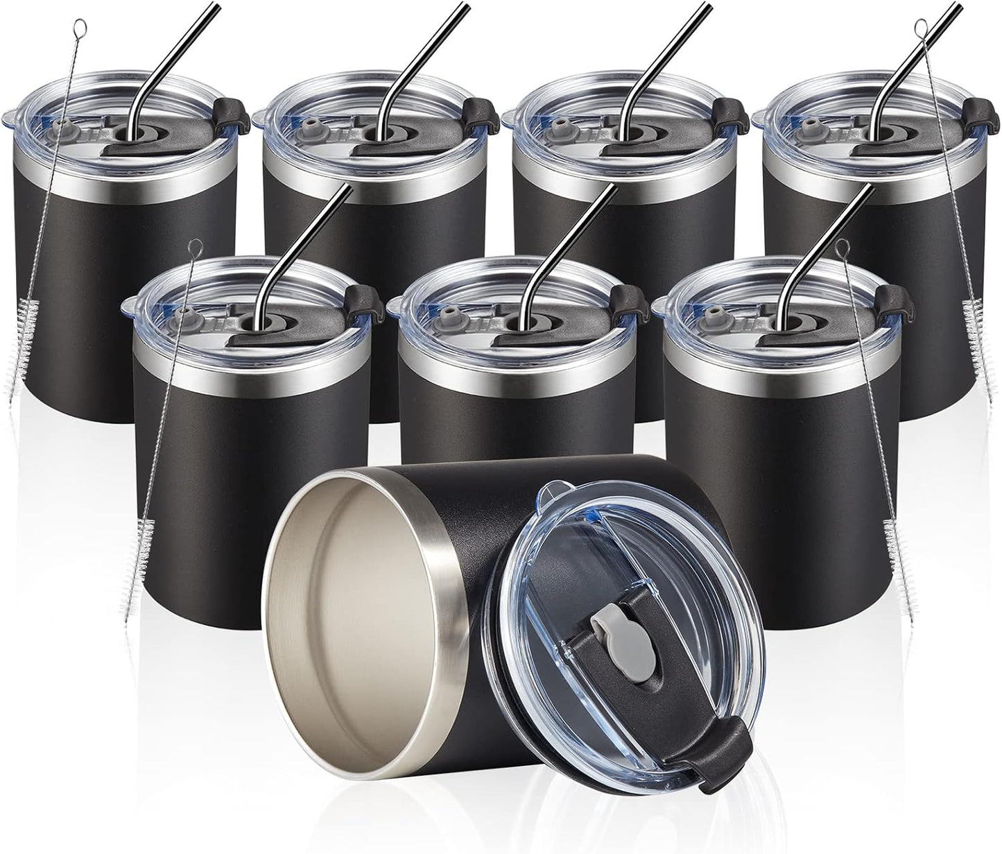 8 Tazas Café 12oz Acero Inox Aisladas Reutiliz.