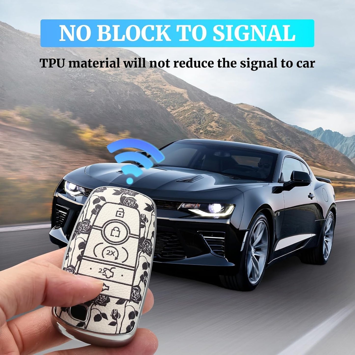 Funda llavero Ford TPU piel protección completa rosa blanca