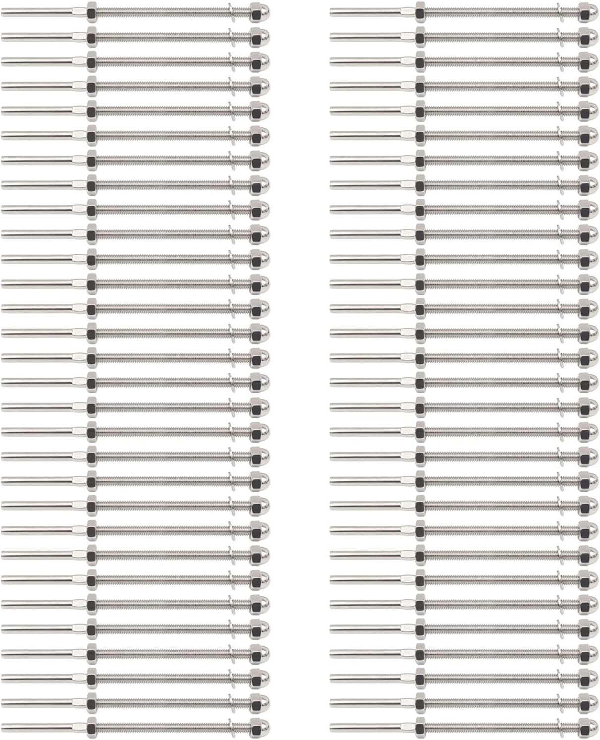 Set 60 Pzas Barandilla Cable 1/8 Tensor 6pulg Acero Inox