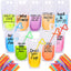 Set 30 bolsas bebida con pajita transparente para fiestas