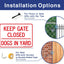 Letrero aluminio .040 10x7" inglés Keep Gate Closed Dog Yard