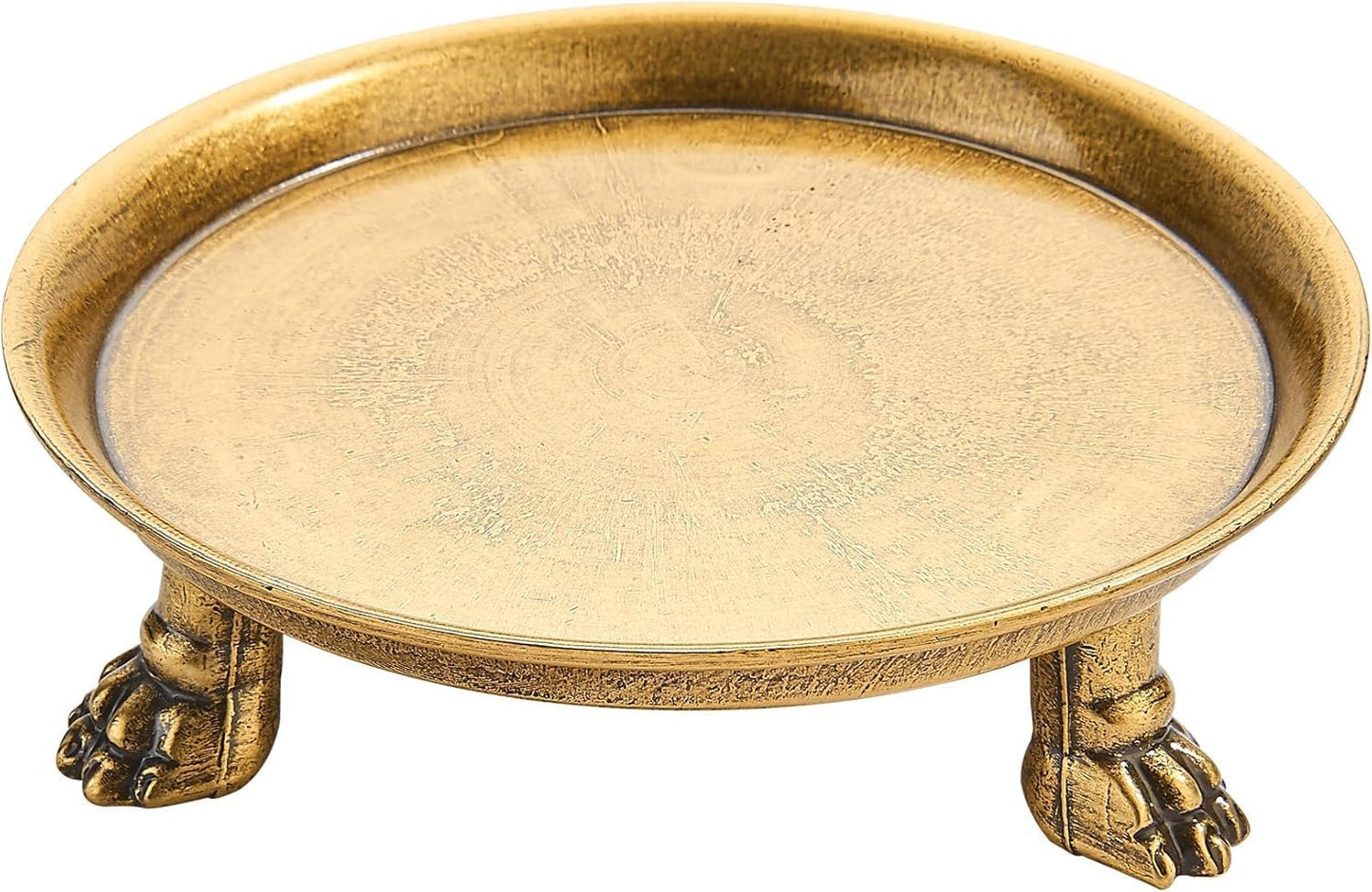 Plato velas 4.5" latón macizo garra cangrejo