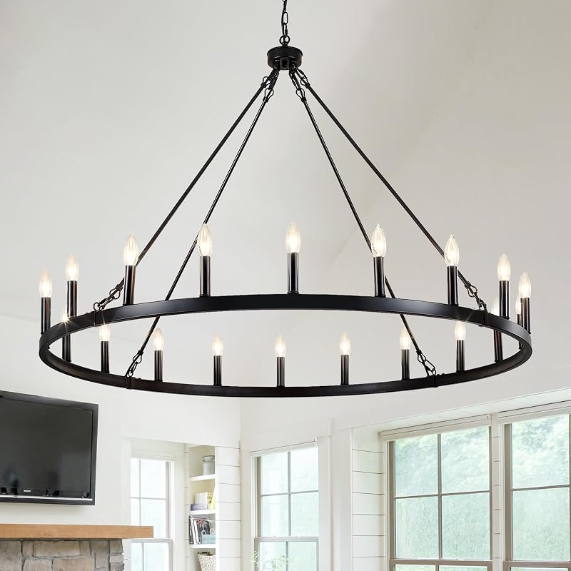 Candelabro negro 48pulg 20 luces para sala entrada pasillo