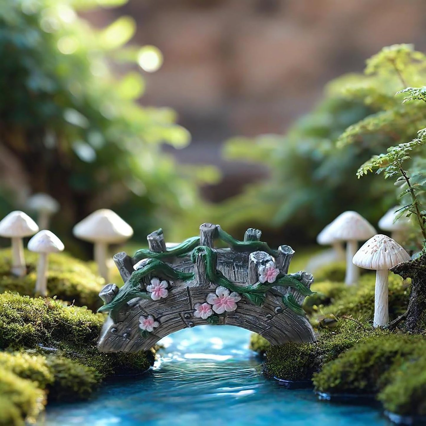 Puente resina jardín de hadas pequeño para muñecas
