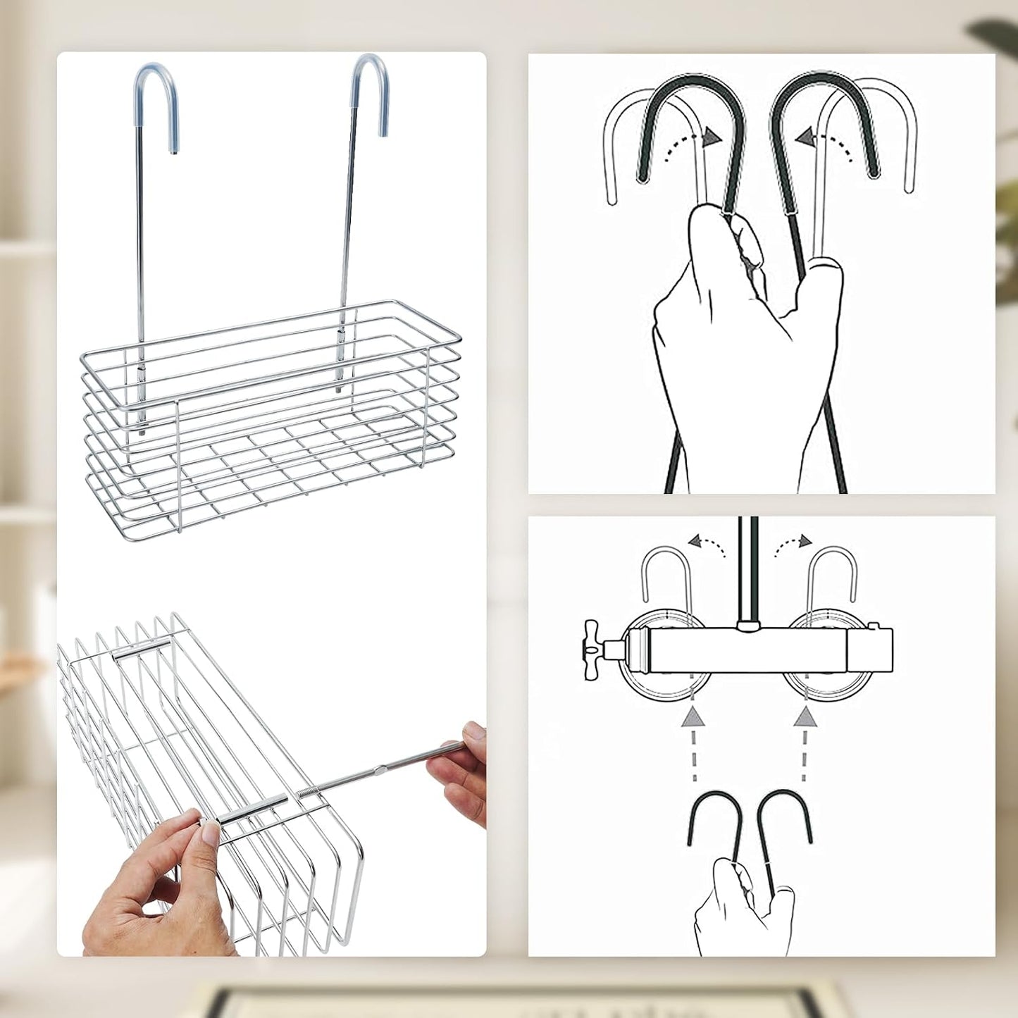 Organiz. ducha colgante acero inox 304 11pulg