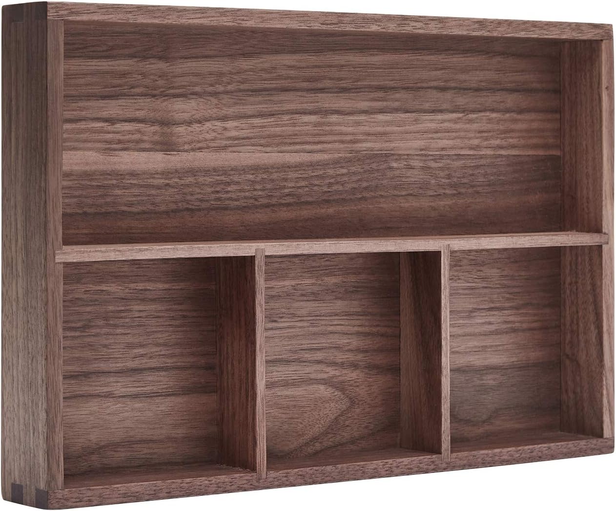 Bandeja organizadora madera nogal negro caja escritorio