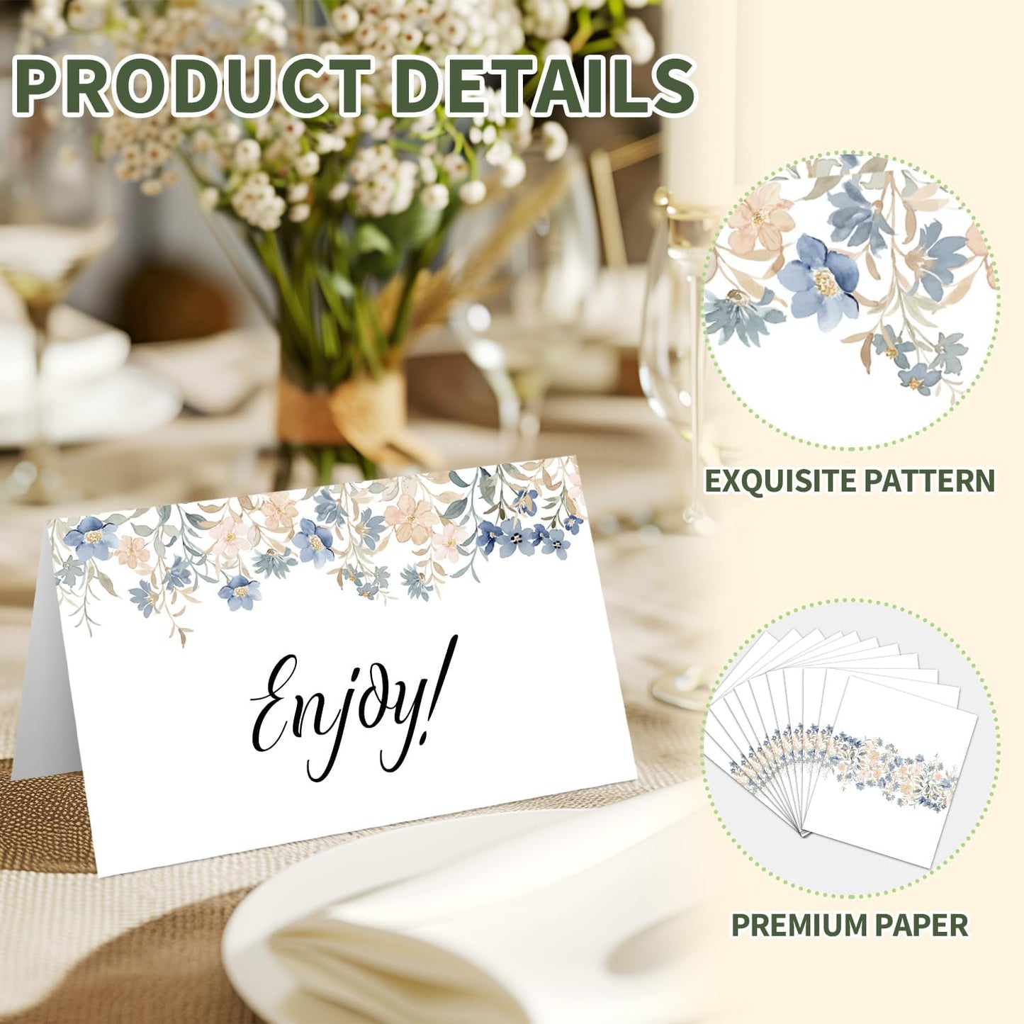 25 Tarjetas Lugar Florales Boda Acuarela Fiesta