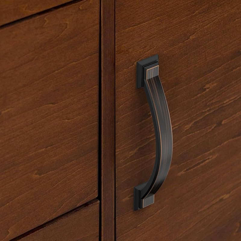 10 Tiradores Gabinete 3.75" Acabado Bronce Aceitado