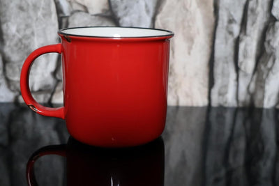 Taza Cerámica Roja Mannaz para Café con Asa Elegante