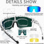 Gafas ciclismo polarizadas 3 lentes TR90 deportivas