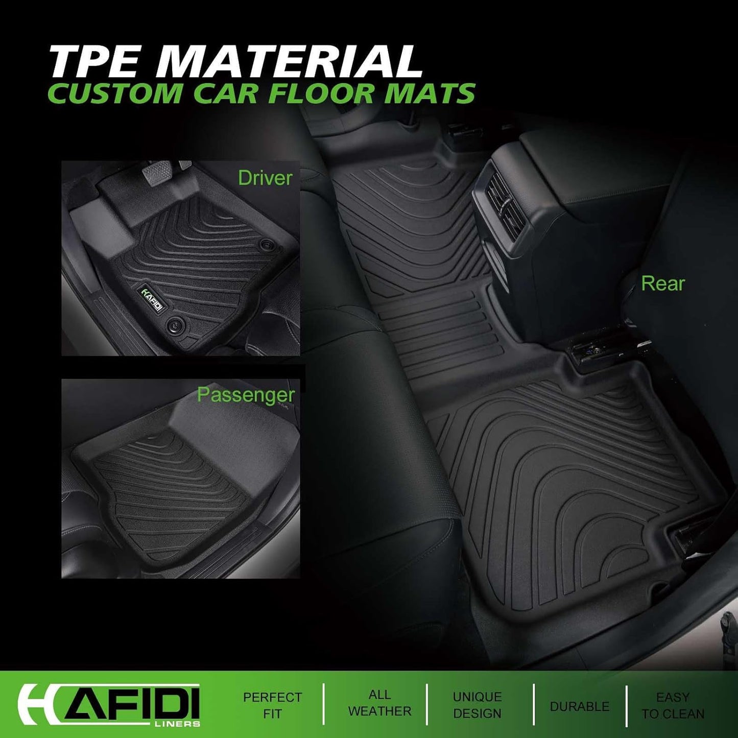 Alfombrillas Ford Ranger 2024-25 elastómero antideslizantes