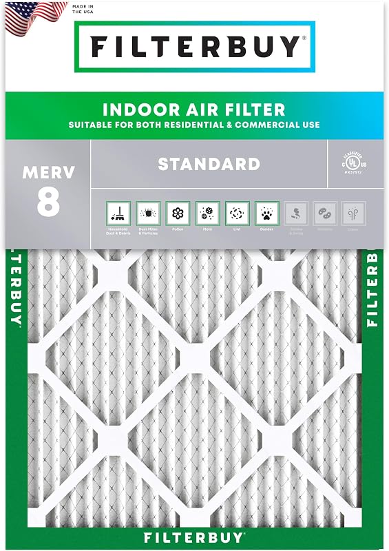 Filtro aire MERV 8 17x20pulg plisado electrostático HVAC
