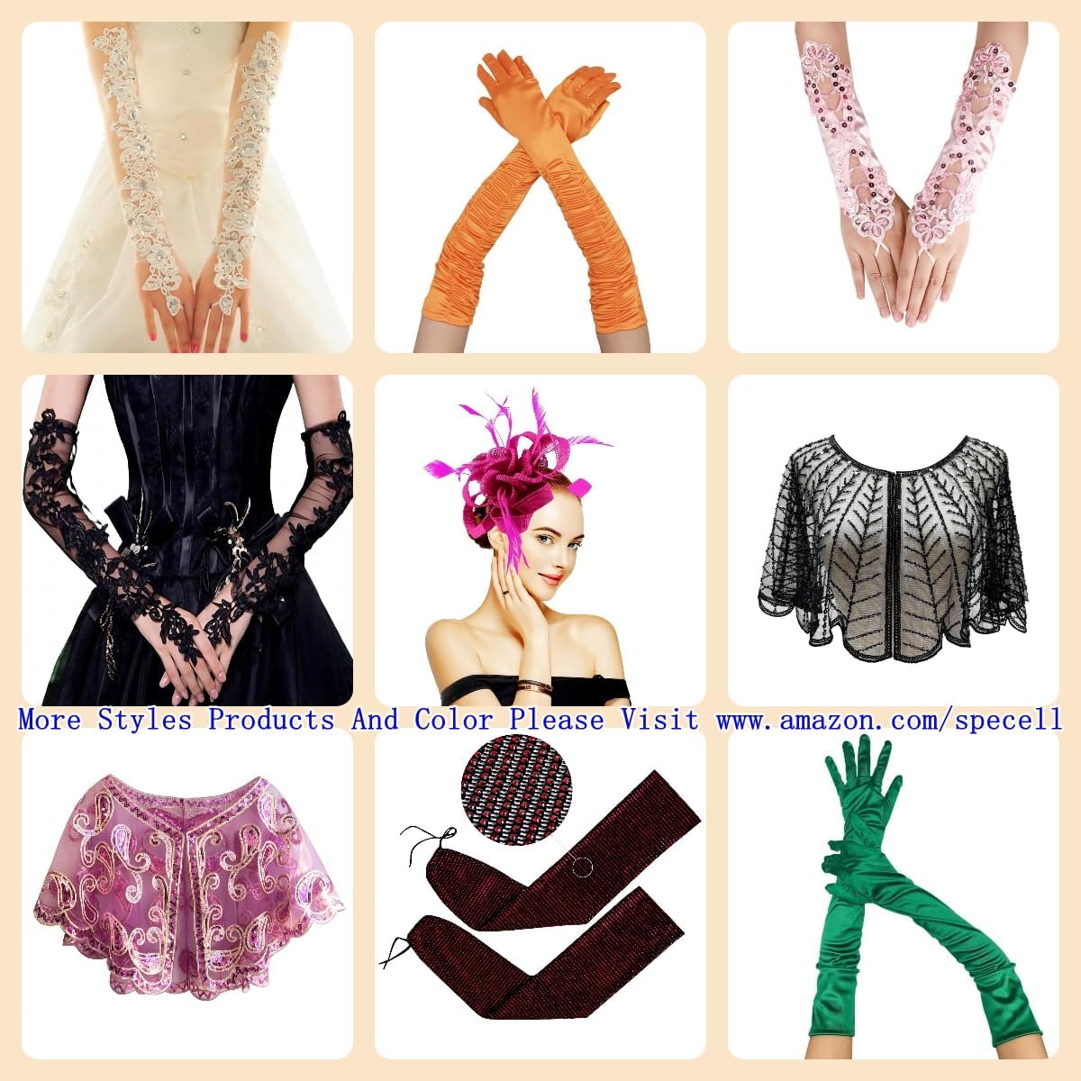 Guantes tul transparentes sin dedos para mujer fiesta boda