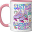 Taza Cerámica para Roller Coaster Rosa/Blanca