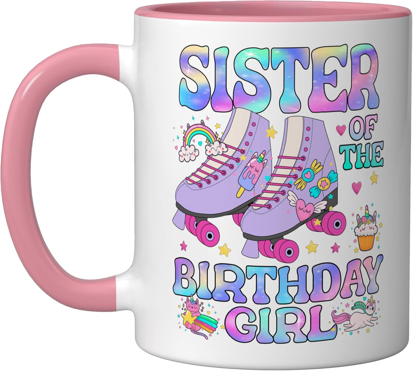Taza Cerámica para Roller Coaster Rosa/Blanca