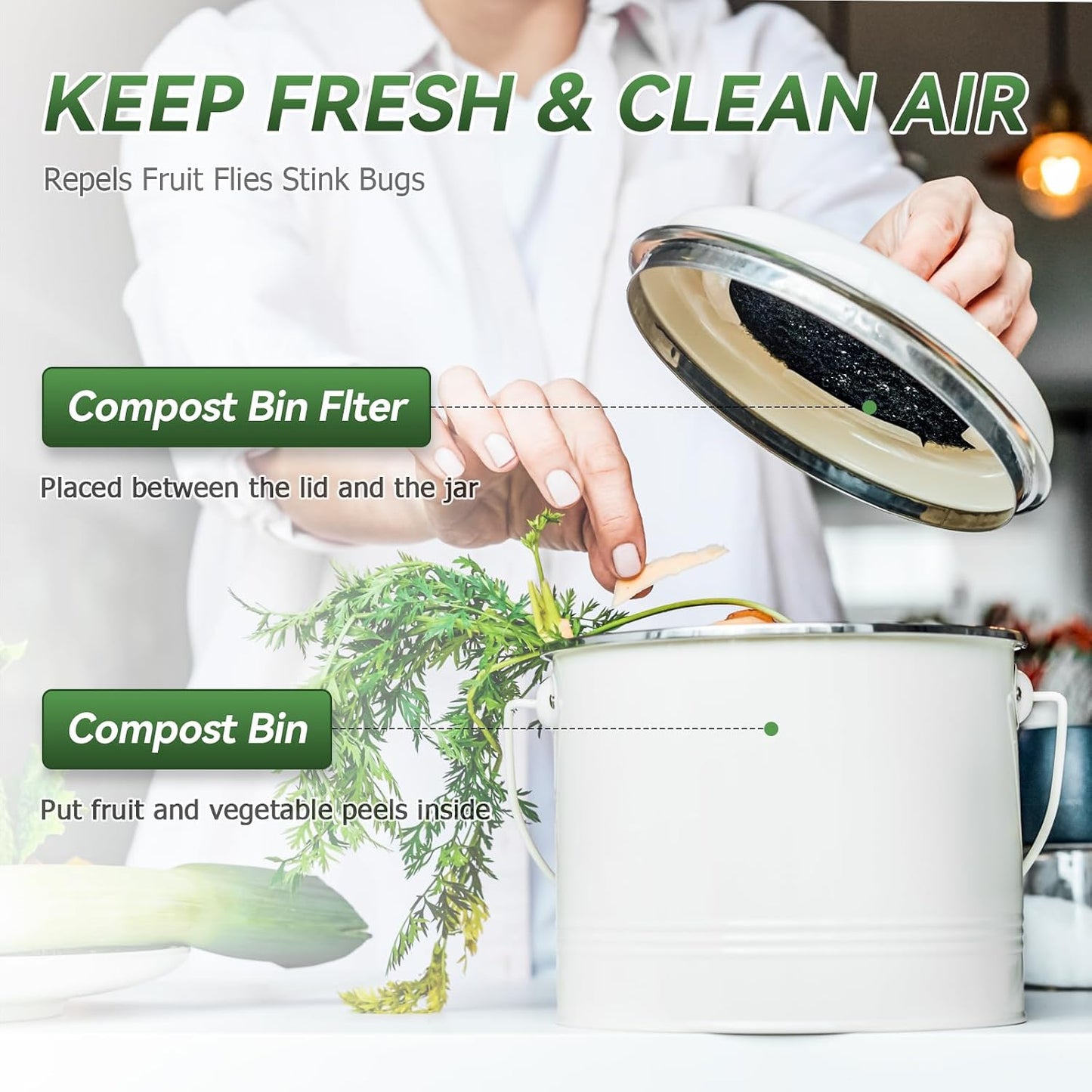 Filtros carbón compost 6.7" pack 12