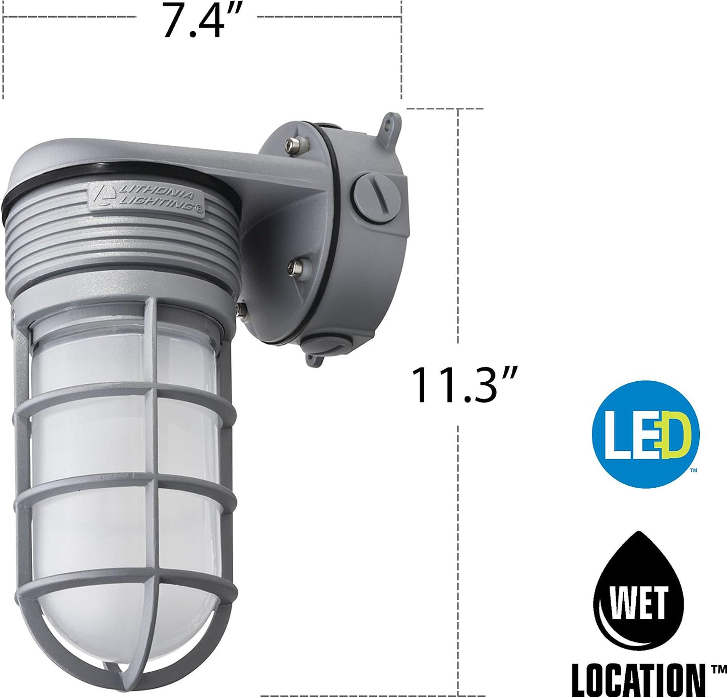 Lámpara LED pared 600lm 4000K 15W 120V gris