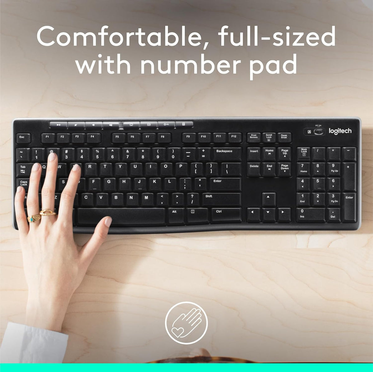 Teclado inalámbrico K270 receptor USB color negro