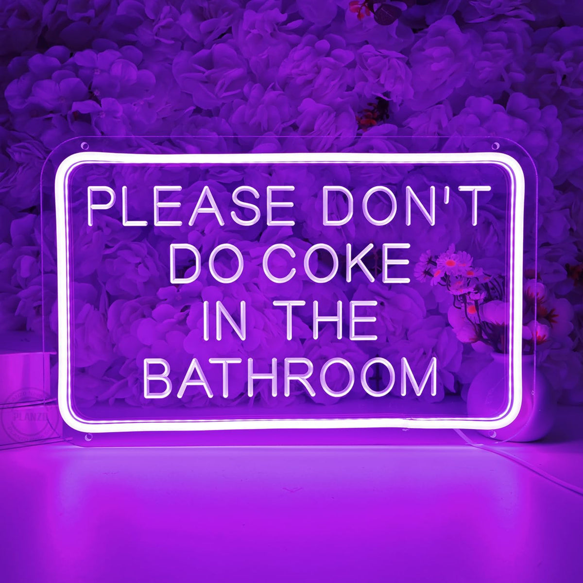 Letrero neón LED morado con texto USB para hogar y fiestas