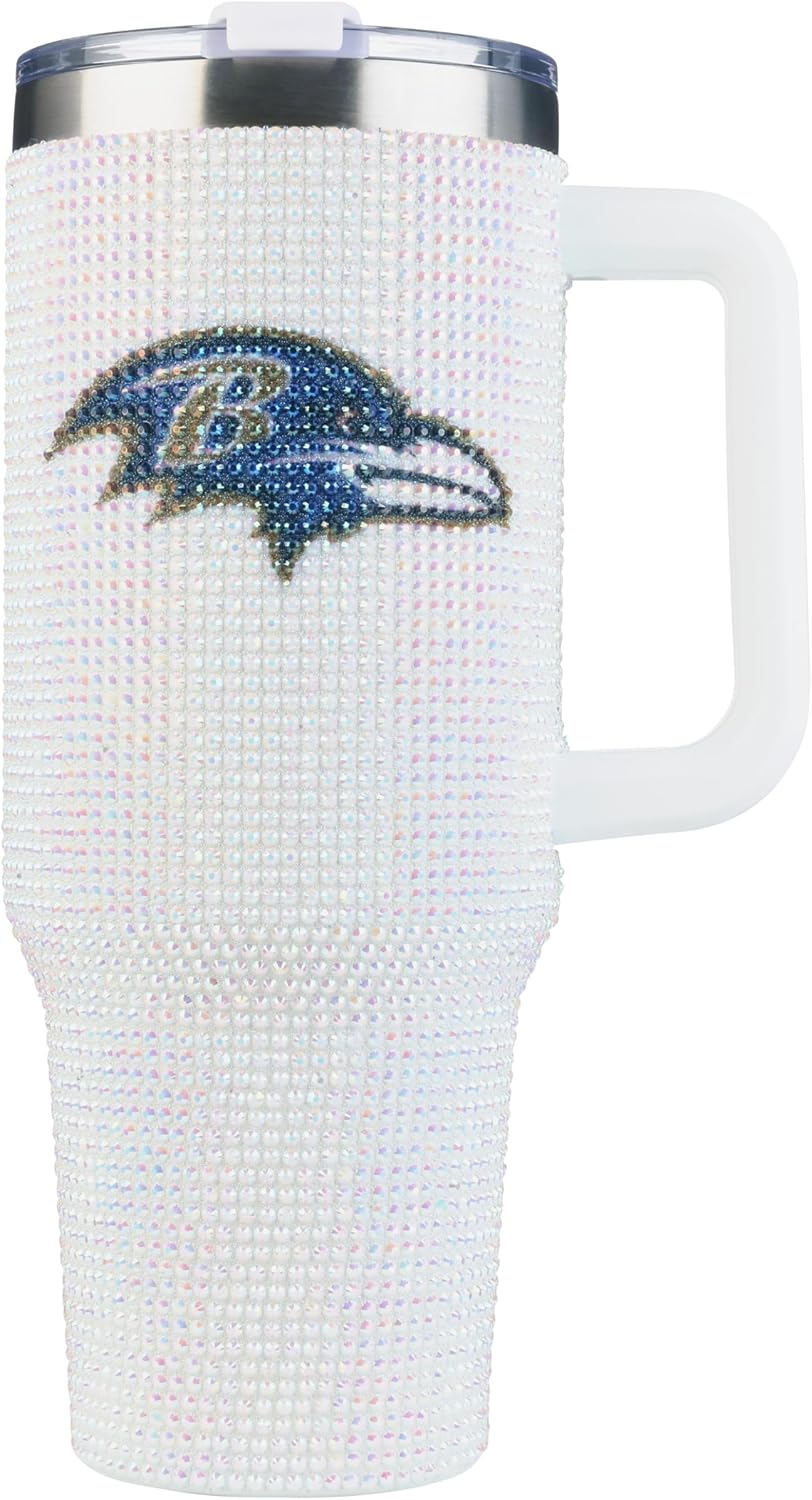 Vaso 46oz con licencia oficial Ravens blanco brillo