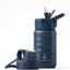 Botella agua aislada acero inox 12oz con pajita