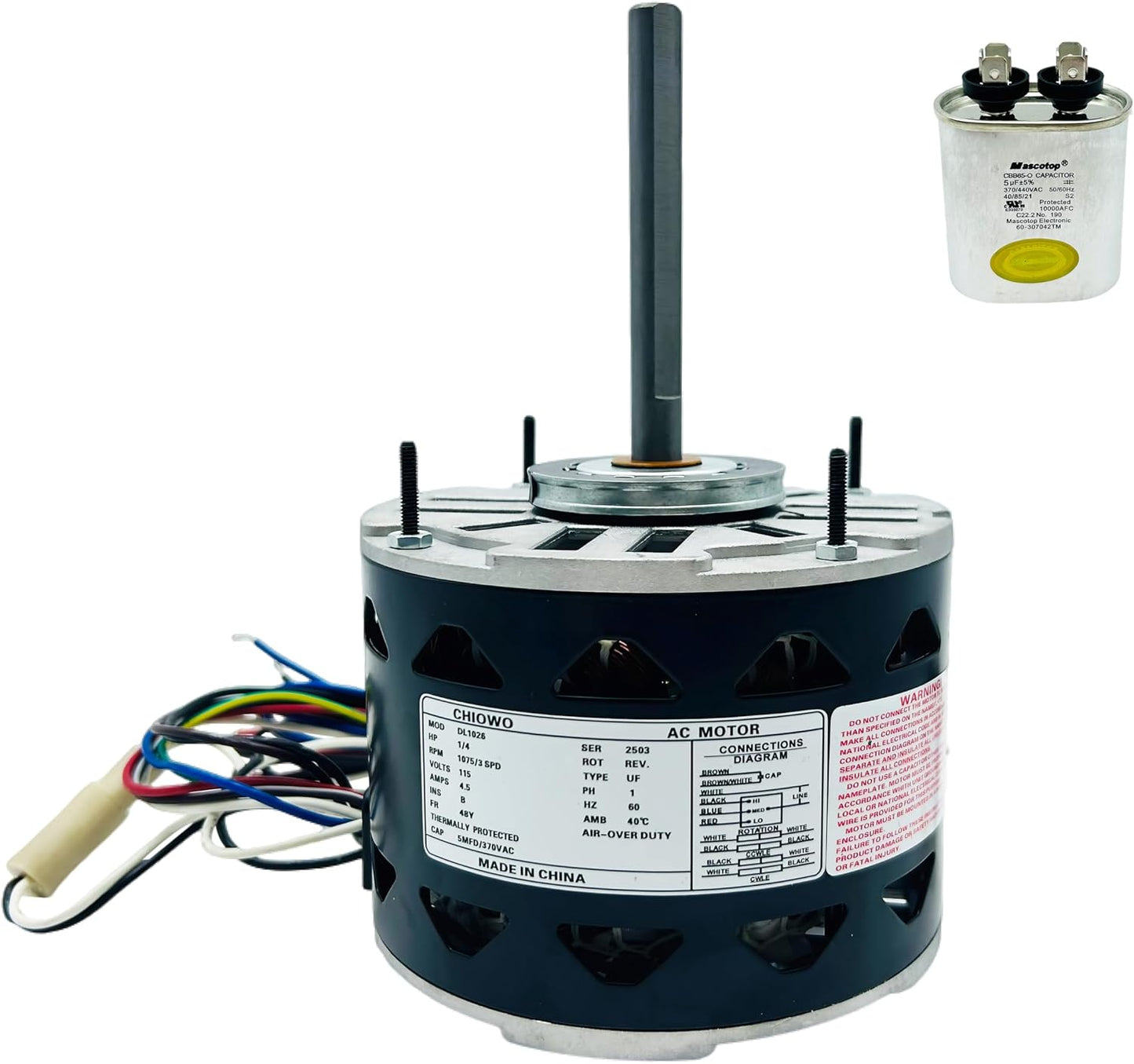 Motor ventilador transmisión directa 1/4 hp 3 velocidades