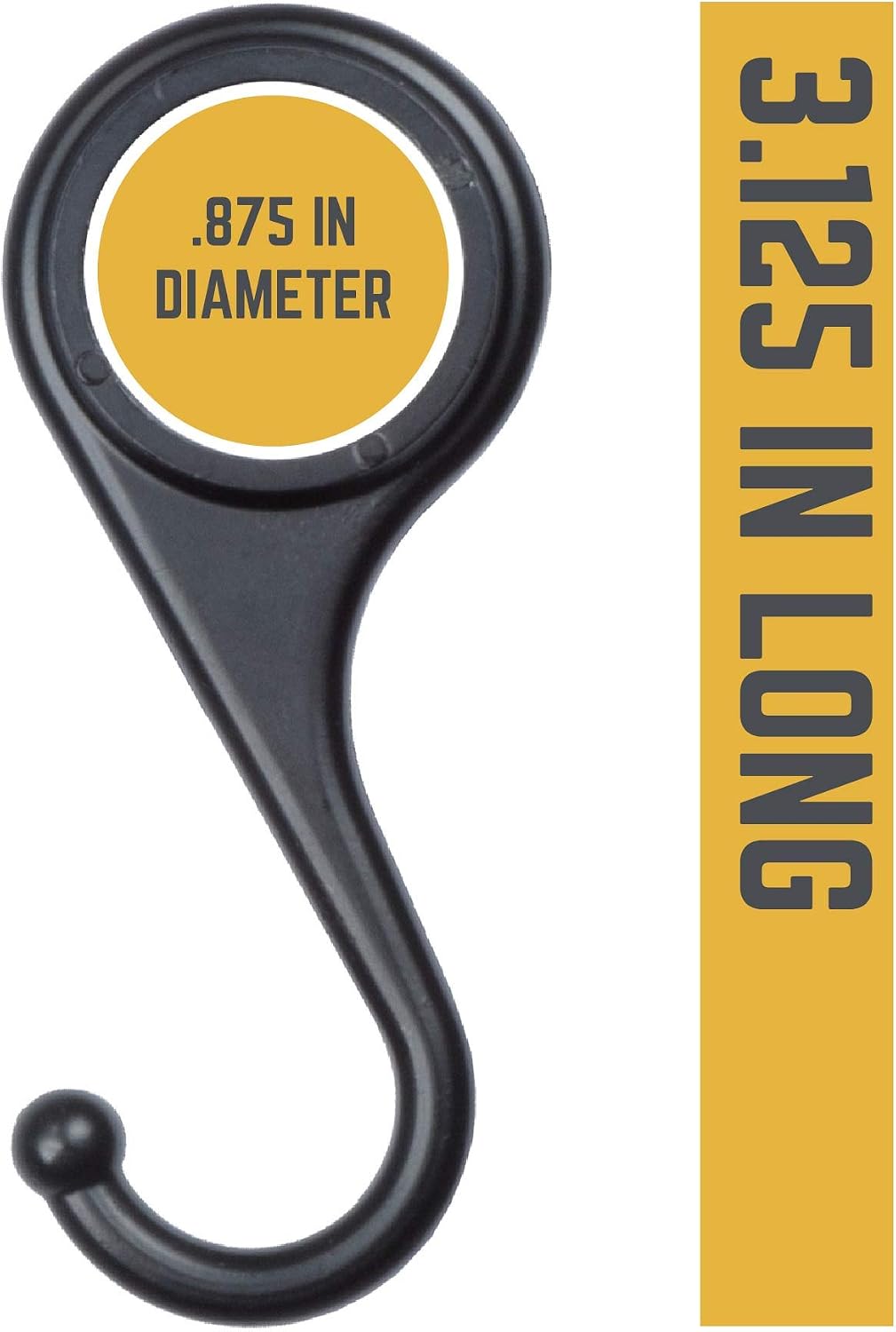 Ganchos metal negro para tubo 1/2" 3 Pzas