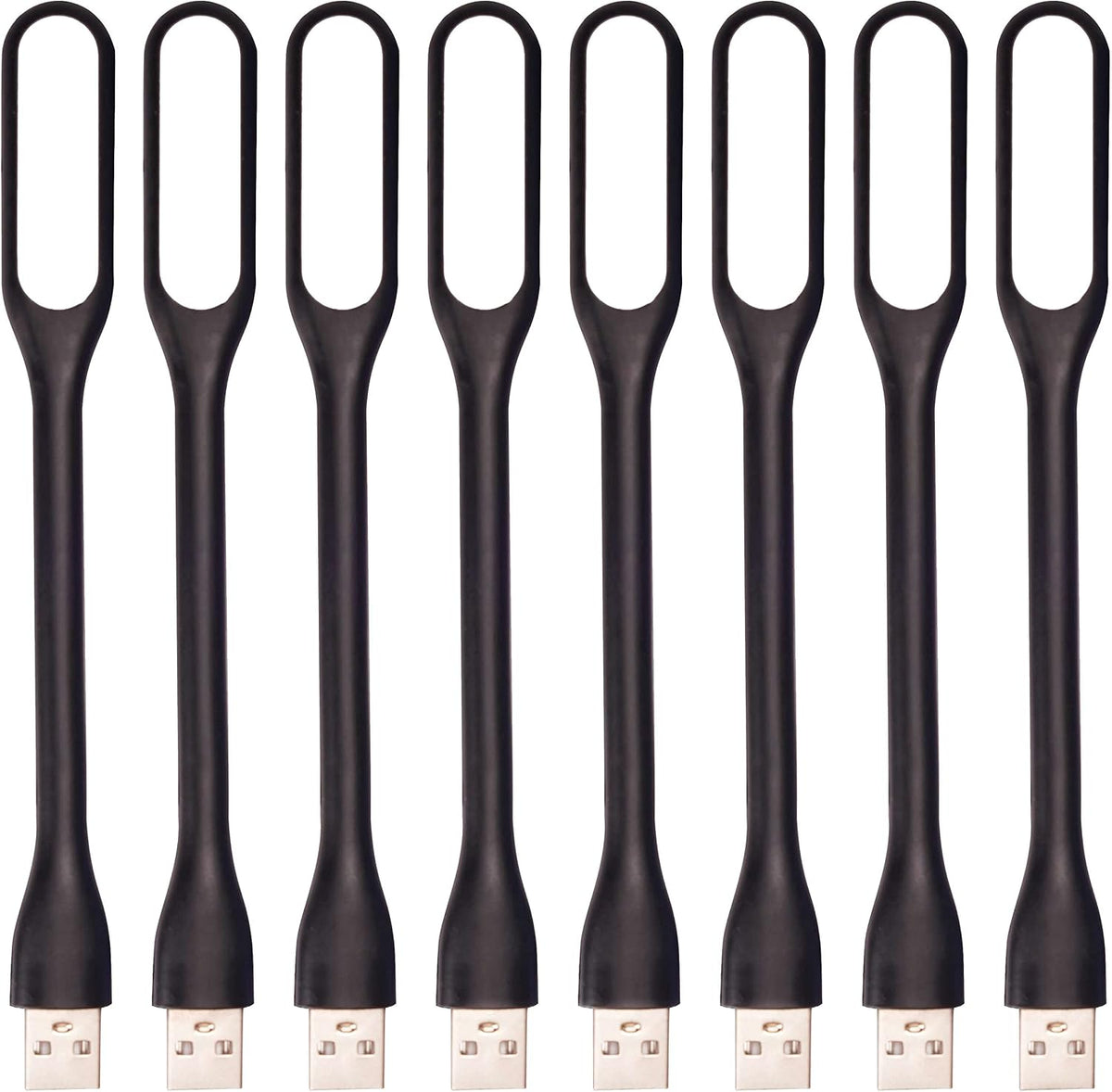 Lámpara LED USB flexible portátil para lectura y teclado 8-Negro