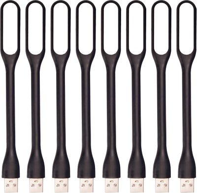 Lámpara LED USB flexible portátil para lectura y teclado 8-Negro