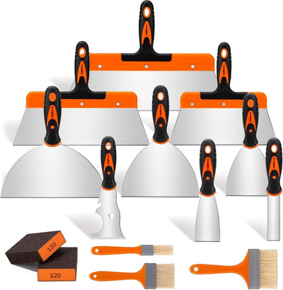 Juego 14 cuchillos acero inox para yeso y pintura