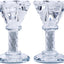 Set 2 portavelas cristal candelabros transparentes para mesa