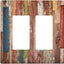 Placa interruptor doble 2 gang madera rústica decorativa