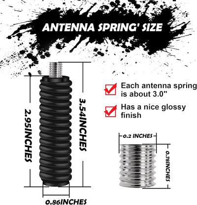 Muelle antena CB acero inox 60pulg 3/8x24 hilos negro
