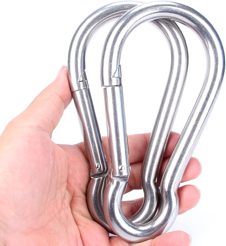 Mosquetón grande acero inox 304 resorte al aire libre